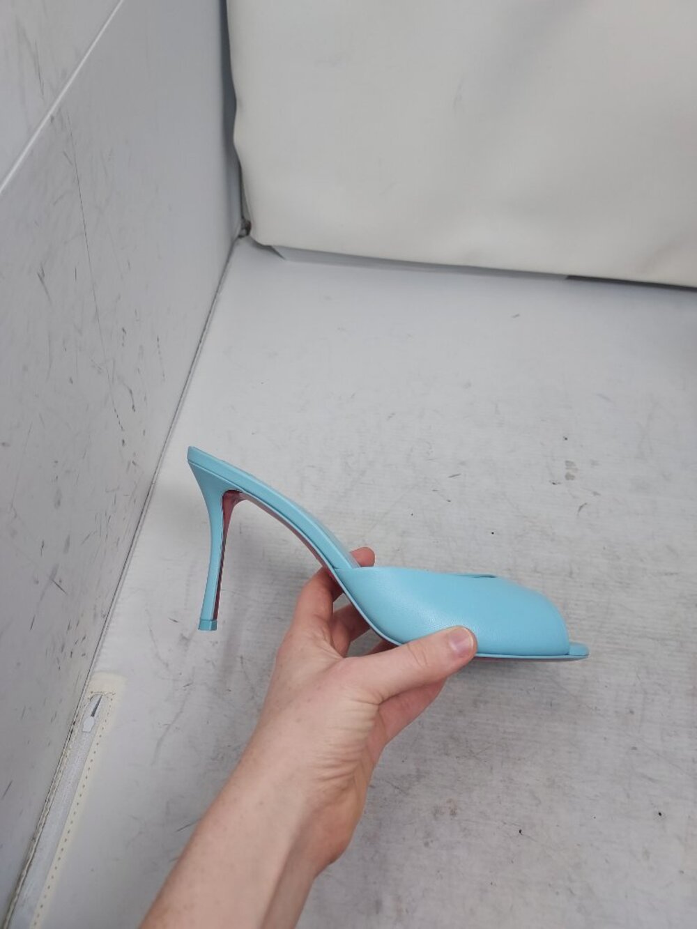 CHRISTIAN LOUBOUTIN Me Dolly Leather Blue Mule Sandal - Picture 3 of 12